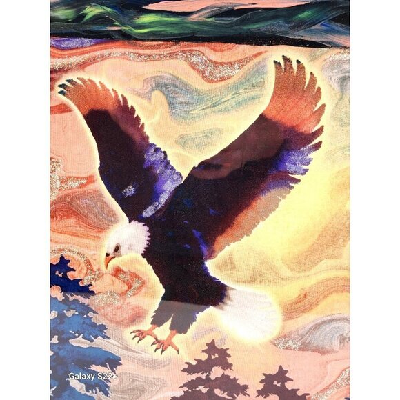 Eagle Wall Art or Large trivet tile With Abstract Background Handmade Resin top - Picture 4 of 13